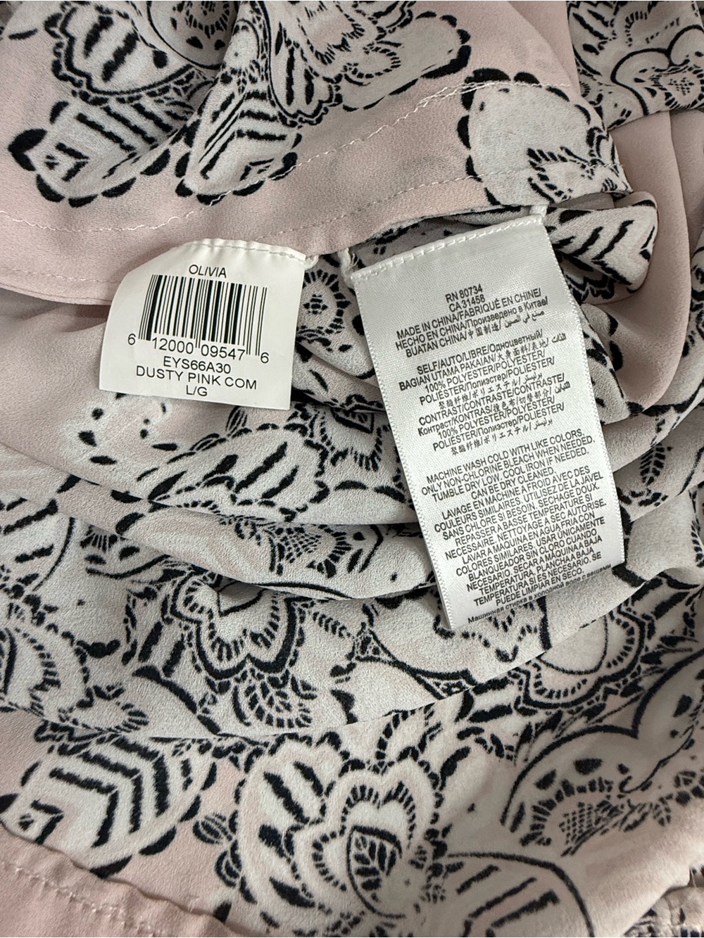 BCBGMaxazaria Olivia Light Pink Floral Lace-Print Long Sleeve Maxi Dress - Picture 7 of 7